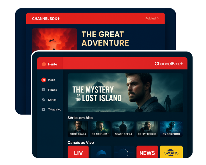 Telas modelo da plataformas.